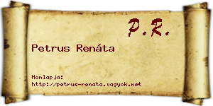 Petrus Renáta névjegykártya