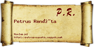 Petrus Renáta névjegykártya